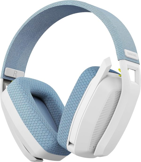 BINNUNE 2.4GHz Wireless Gaming Headset with Mic for PS5, PS4, PC, Mac, PlayStation 4 5, Bluetooth Gaming Headset with Flip Microphone, Gaming Headphones for Laptop Computer, Blue & White