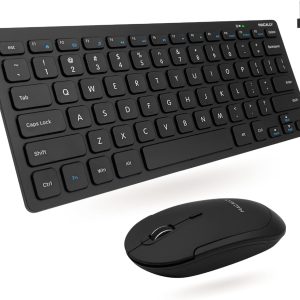 Macally Small Wireless Keyboard and Mouse Combo for PC - an Essential Work Duo - 2.4G - 78 Compact Key Cordless Mouse and Keyboard Combo with Mini Body and Quiet Click