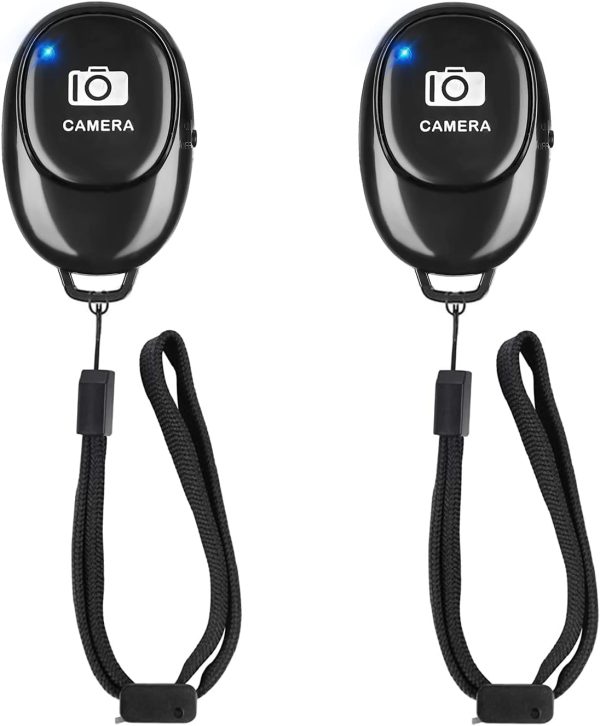 Phone Camera Remote Control(2 Pack) for Photos & Videos, Wireless Camera Remote Shutter Clicker Compatible with iPhone/Android Phone/iPad/Tablets with Adjustable Wrist Strap